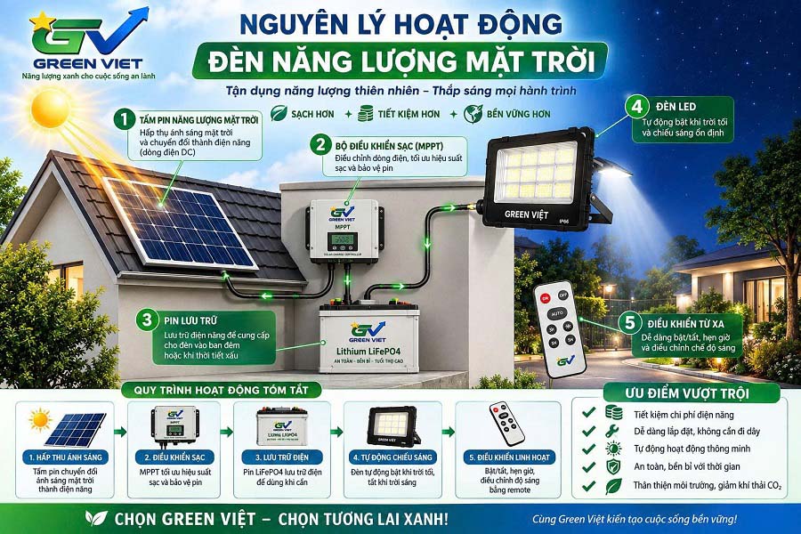 Cấu Tạo Hoạt Động Đèn Năng Lượng Mặt Trời