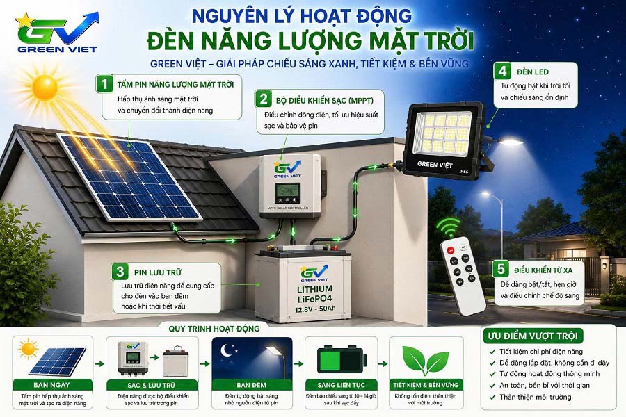 Cấu Tạo Hoạt Động Đèn Năng Lượng Mặt Trời