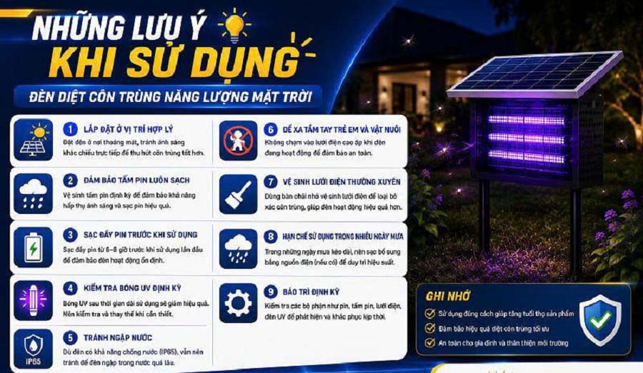 Đèn Bắt Muỗi Năng Lượng Mặt Trời