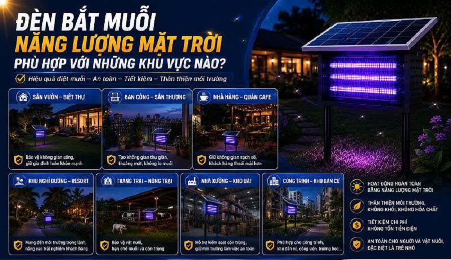 Đèn Bắt Muỗi Năng Lượng Mặt Trời