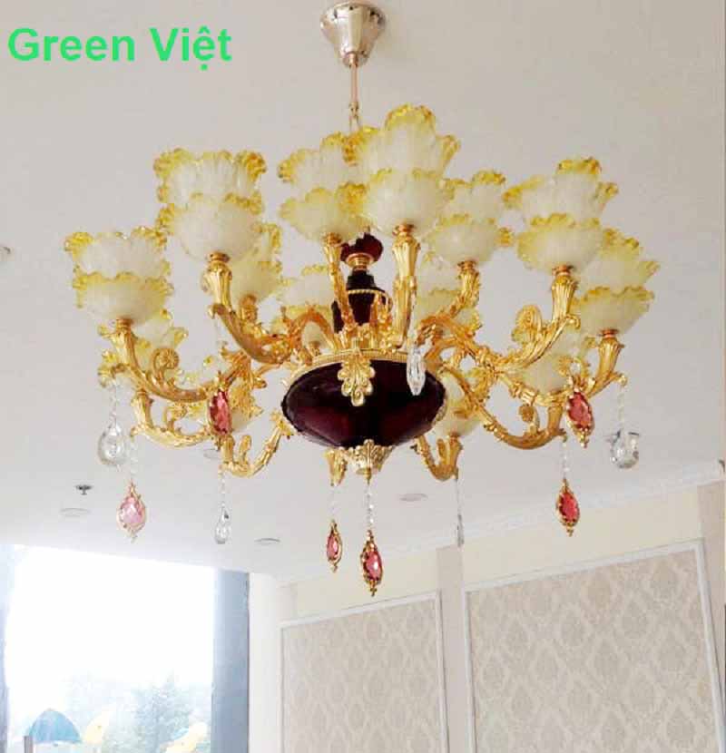 Đèn Chùm Pha Lê CCP-5087-8-R Nội Thất Tân Cổ