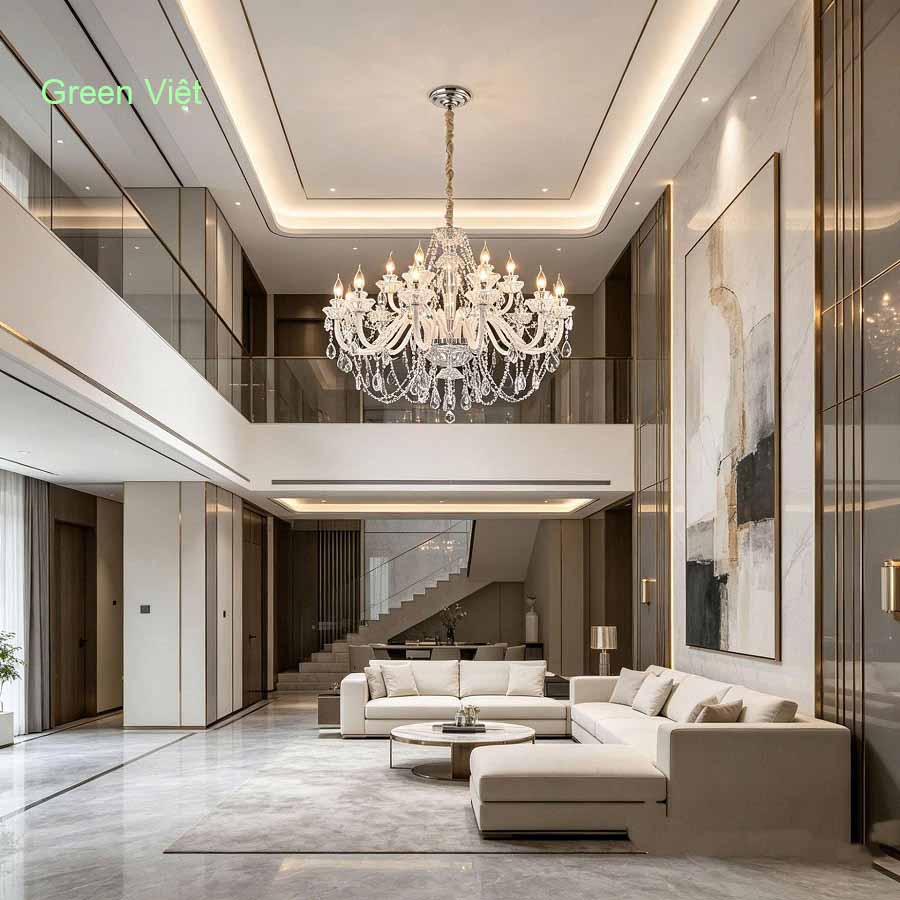Đèn chùm pha lê DCPL12 cao cấp trang trí phòng khách