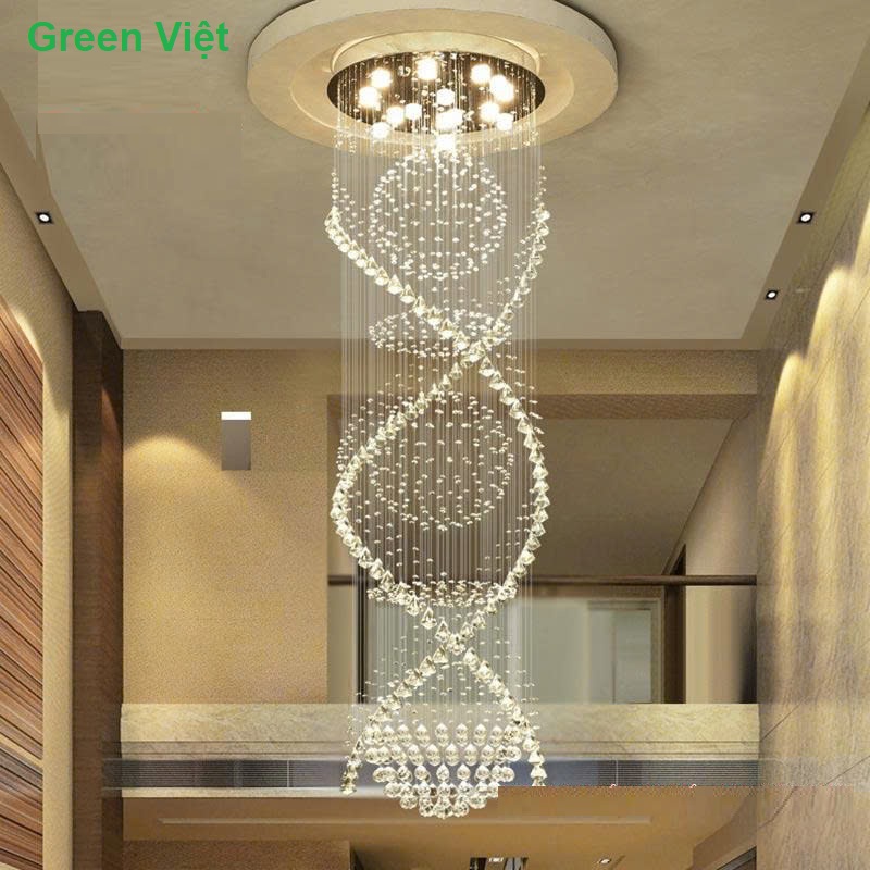 Đèn chùm thông tầng pha lê DTPL08 trang trí cao cấp