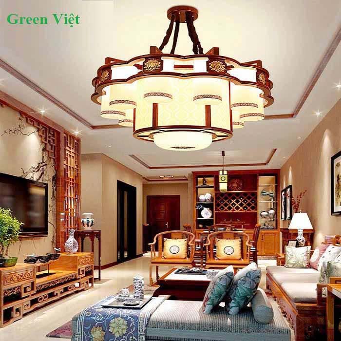 Đèn chùm trang trí bằng gỗ DCG12