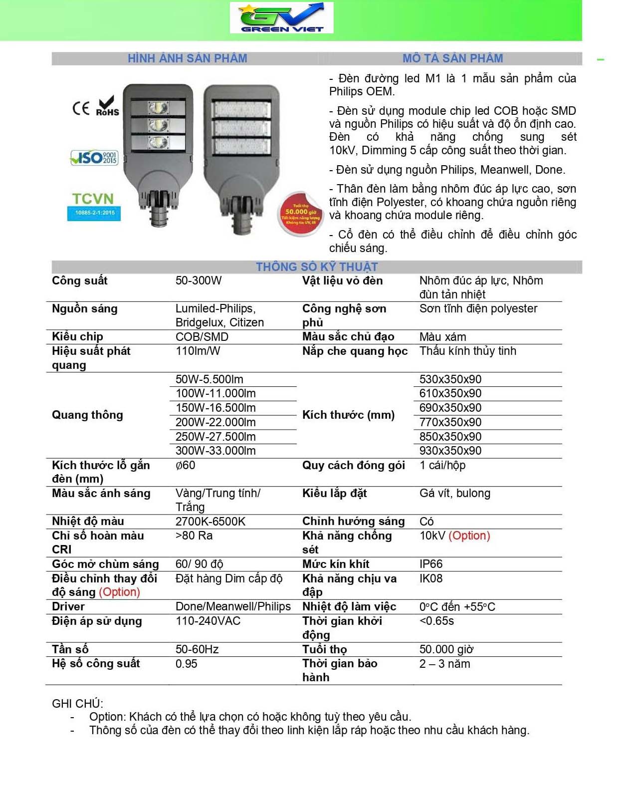 Đèn đường led cao áp M6 150w SMD lắp giao thông