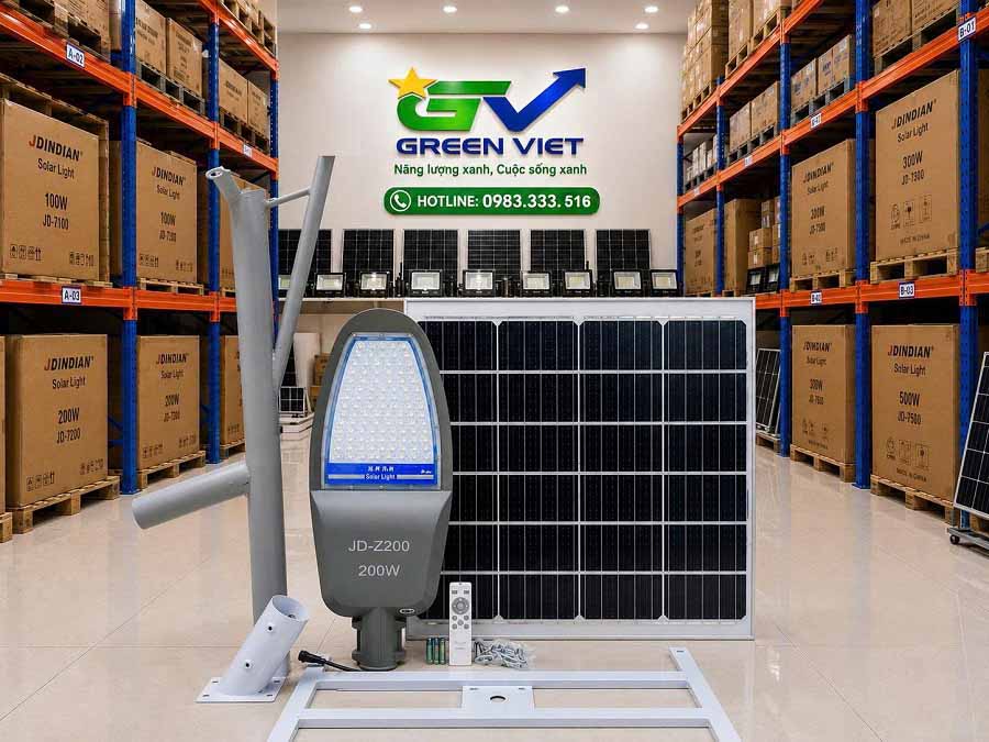 Đèn đường năng lượng mặt trời Jindian 200W JD-Z200