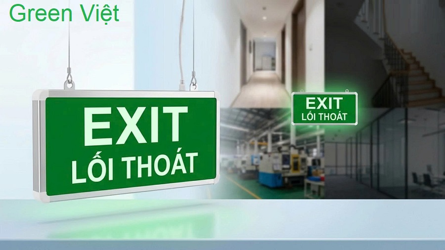 Đèn Exit T-12B Dạ Quang Tự Phát Sáng Lối Thoát Hiểm