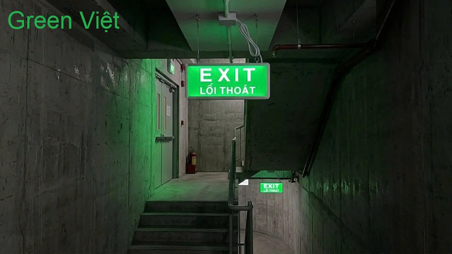 Đèn Exit T-12B Dạ Quang Tự Phát Sáng Lối Thoát Hiểm