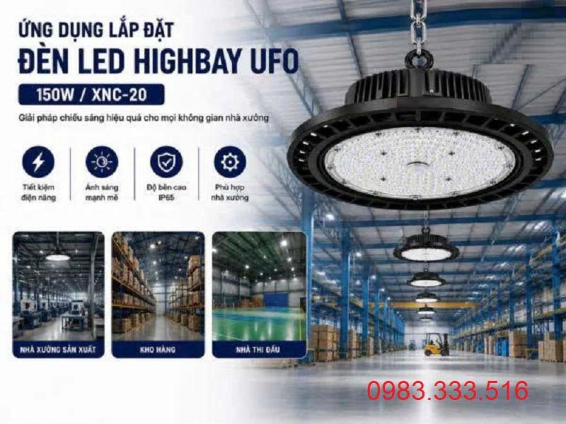 Đèn Led Nhà Xưởng High Bay UFO 150W