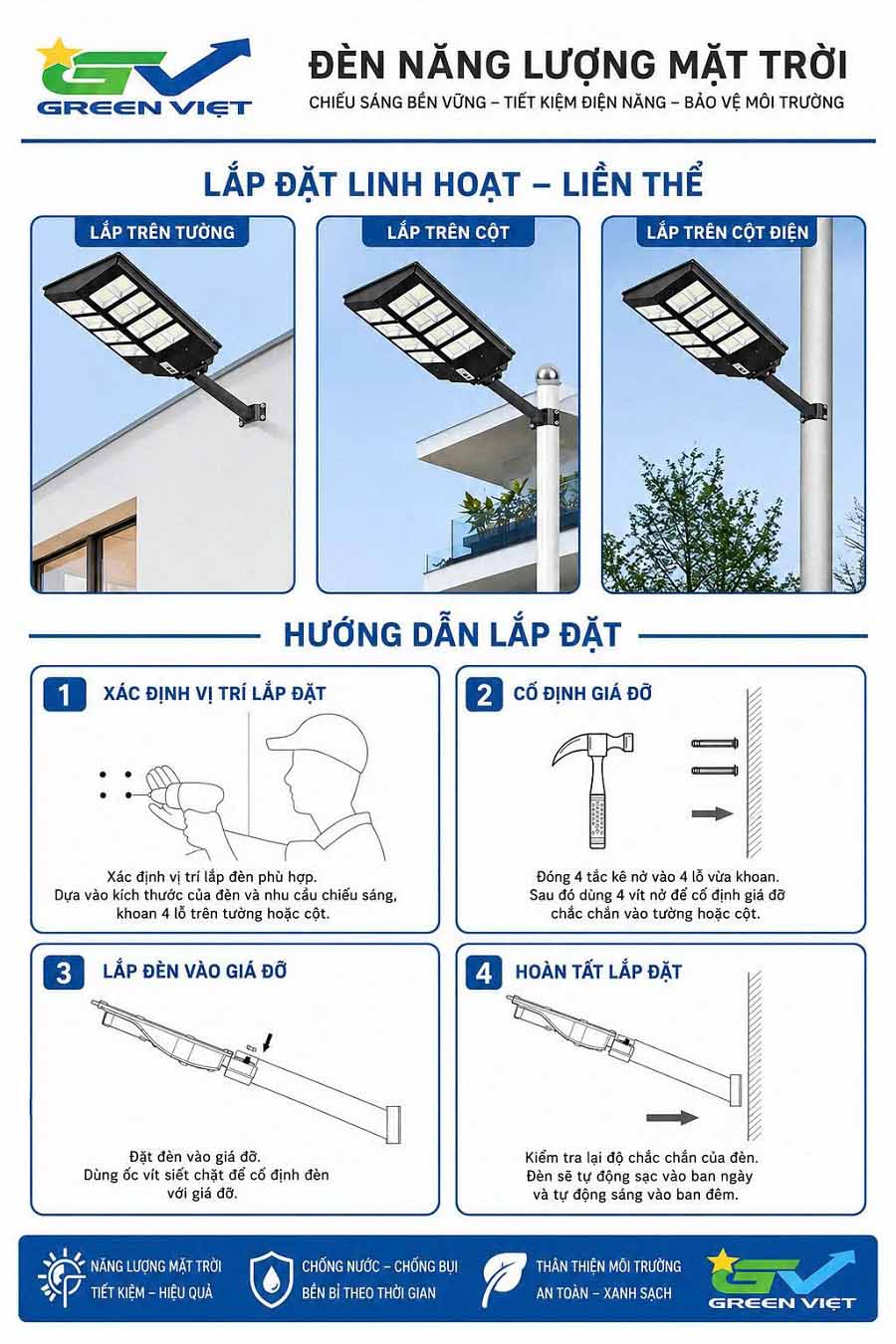 Đèn năng lượng mặt trời 1000W DLT10-1000W Cảm Biến Người