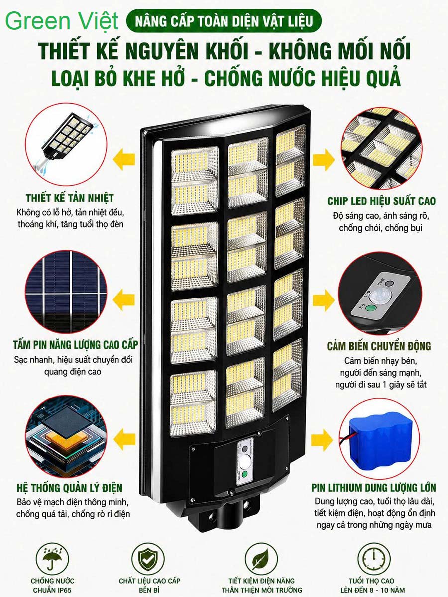 Đèn năng lượng mặt trời 1000W LT1000 Cảm Biến