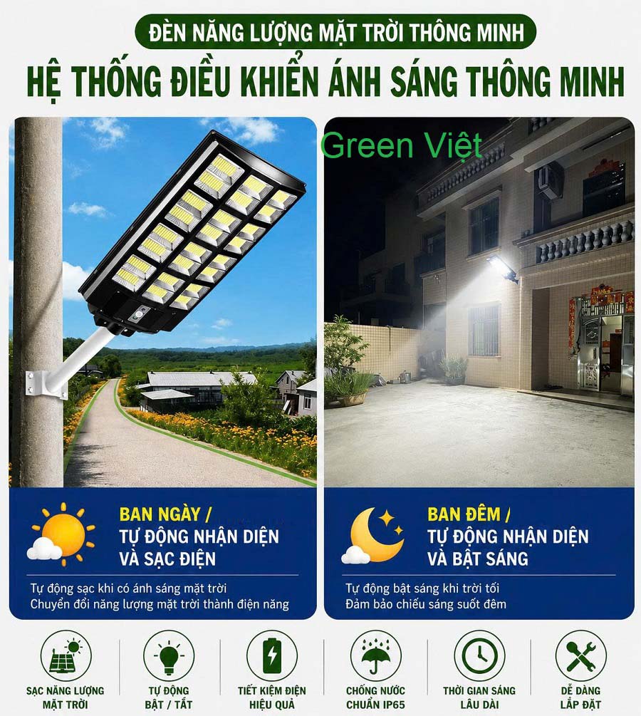 Đèn năng lượng mặt trời 1000W LT1000 Cảm Biến