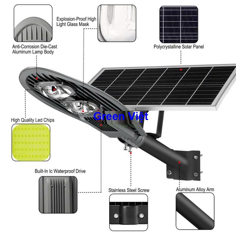 Đèn năng lượng mặt trời 100w TL-100 Chiếc lá