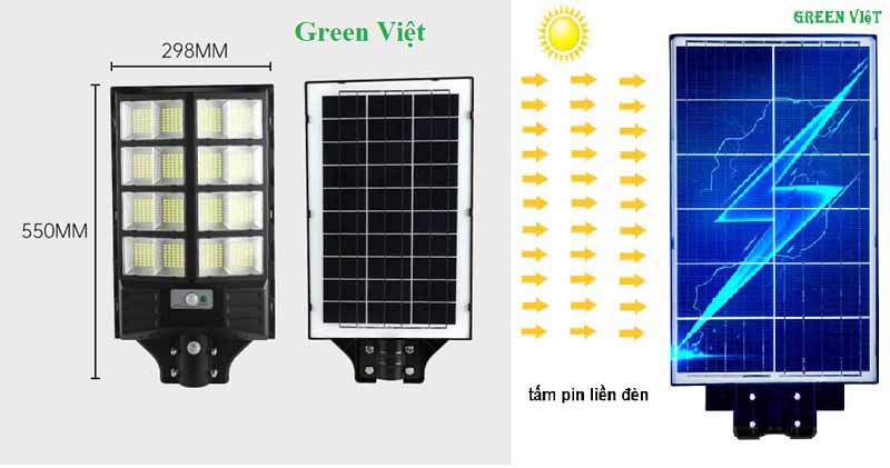 Đèn năng lượng mặt trời 400W PLC400 Cảm Biến Chuyển Động