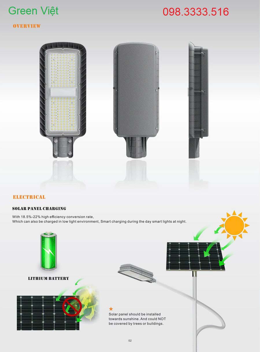 Đèn Năng Lượng Mặt Trời ART 100w 200W Công Trình Dự Án