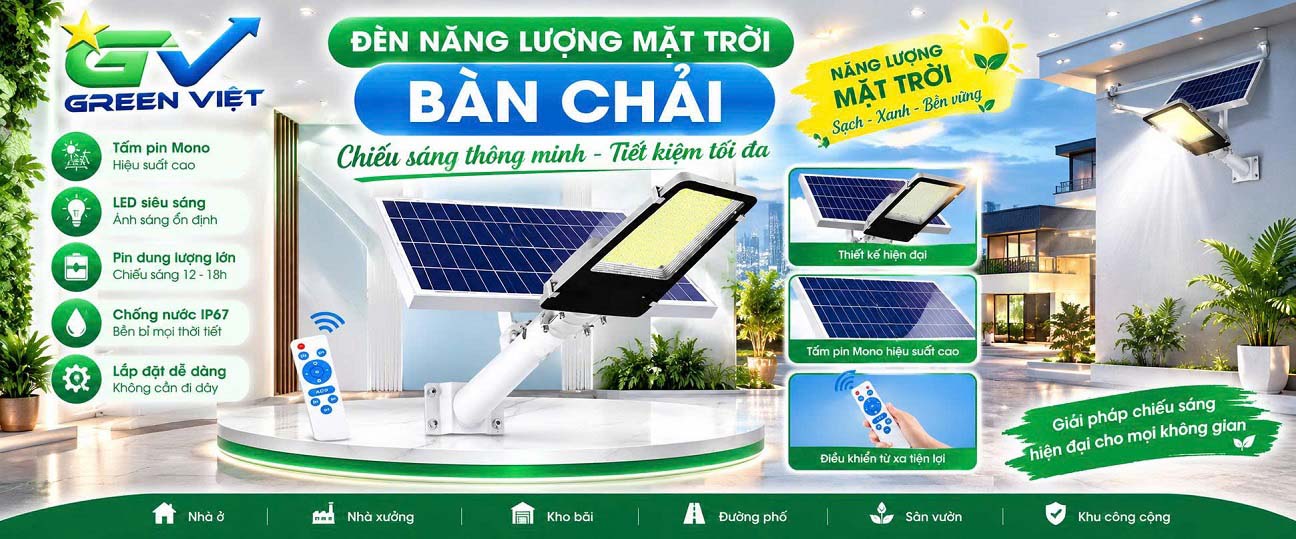 Đèn năng lượng mặt trời bàn chải