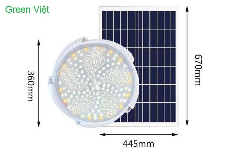 Đèn Năng Lượng Mặt Trời Ốp Trần 1000W OPT.1000 Cao Cấp