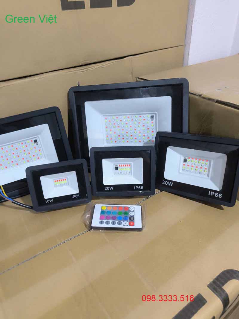 Đèn Pha Led Nhiều Màu RGB 10W, 20W, 30W, 50W đến 100W