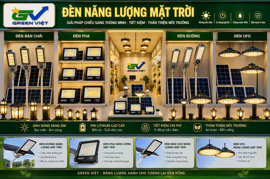 Đèn pha năng lượng mặt trời 300w DPSV300 ánh sáng vàng