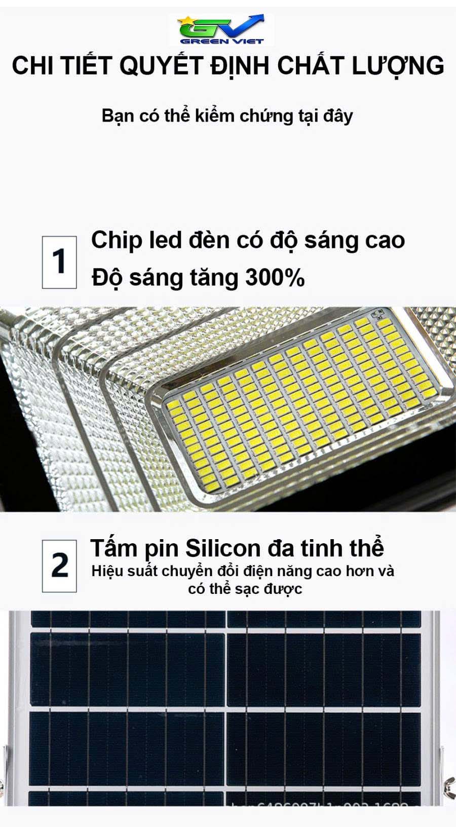 Đèn Pha Vuông Năng Lượng Mặt Trời 100W PV100