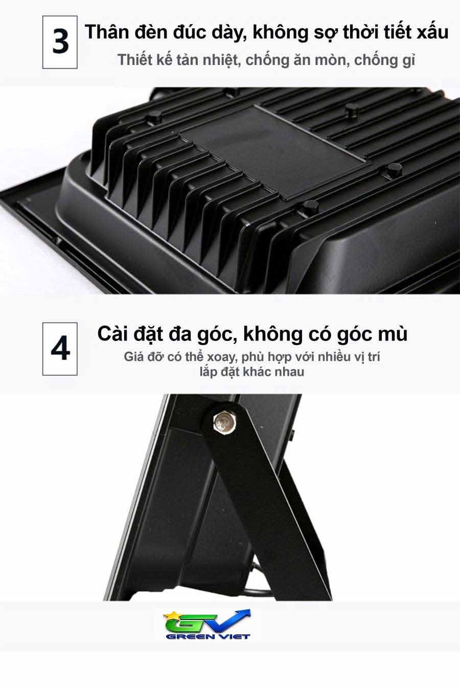 Đèn pha năng lượng mặt trời 500w PL500 Cao Cấp