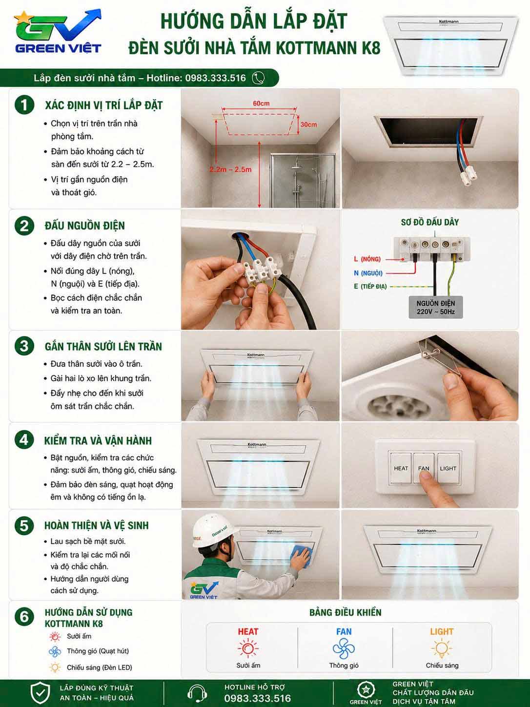 Đèn Sưởi Âm Nhà Tắm Công Nghệ Đức HA2 Âm Trần Mới Nhất