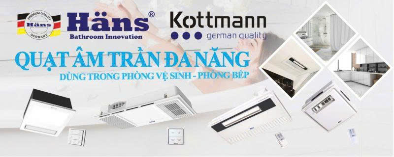 Đèn Sưởi Âm Trần Hans Ha2 4 Trong 1