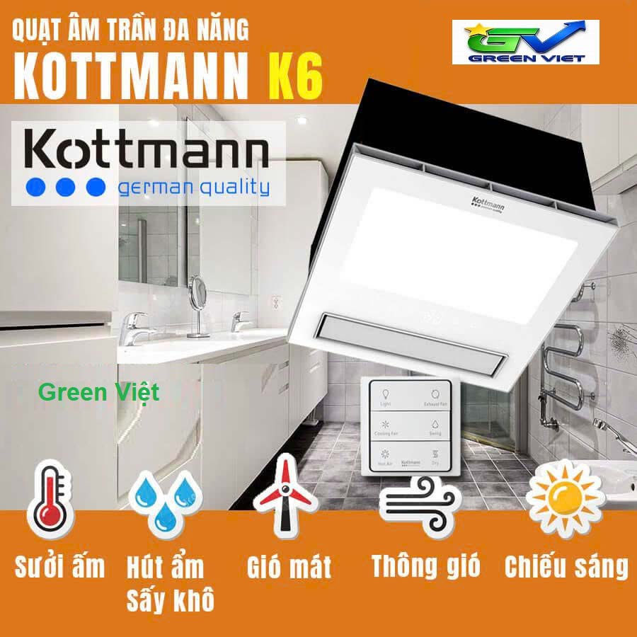 Đèn Sưởi Âm Trần Kottmann K6 5 Chức Năng Trong 1