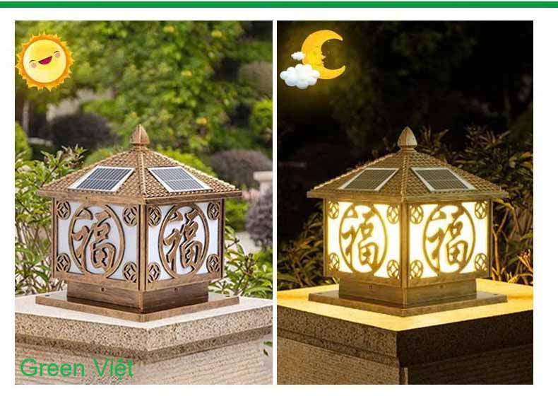 Đèn trụ cổng năng lượng mặt trời KT 40CM DTC112023