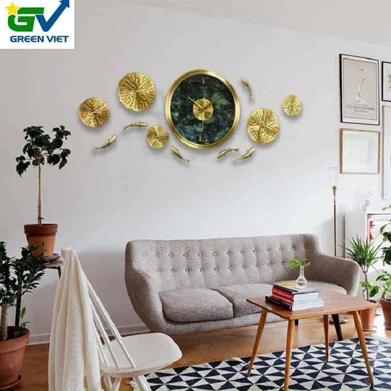 Đồng hồ tranh cao cấp BU0018.2 cá vượt Vũ Môn