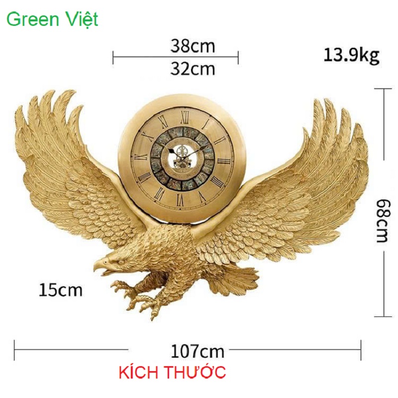 Đồng Hồ Nghệ Thuật DHCCD08A Chim Đại Bàng Bằng Đồng