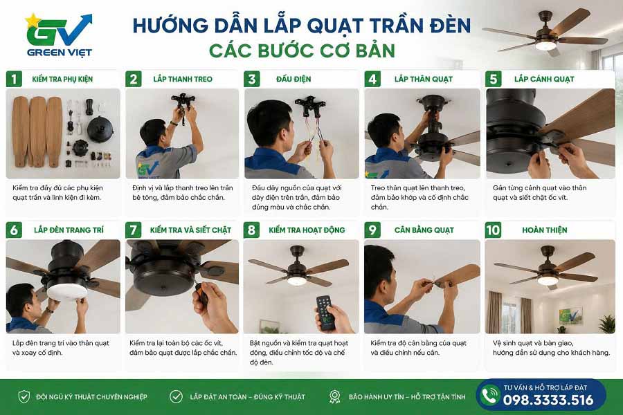 Lăp Quạt Trần Đèn Hồ Chí Minh Chuyên Nghiệp 2026
