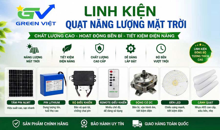 Linh kiện quạt năng lượng mặt trời