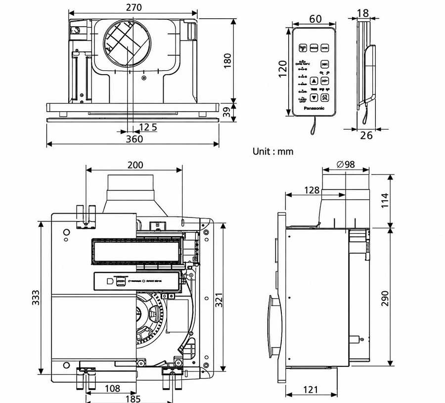 Quạt hút sưởi FV‑30BG3 đa năng Panasonic