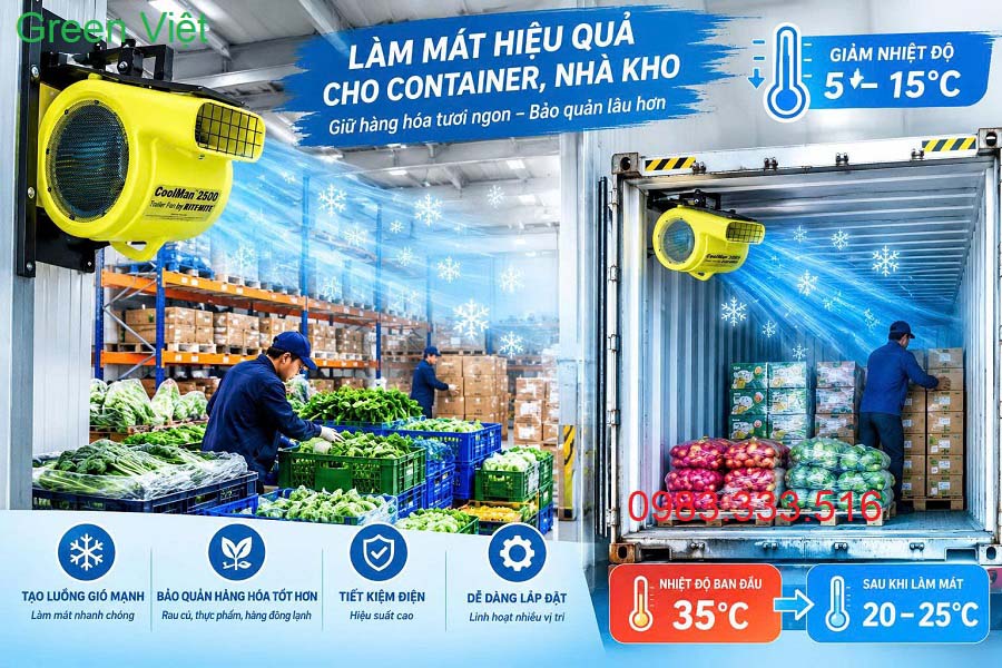 Quạt làm mát Container QTN-05 Và Kho Xưởng, Hầm