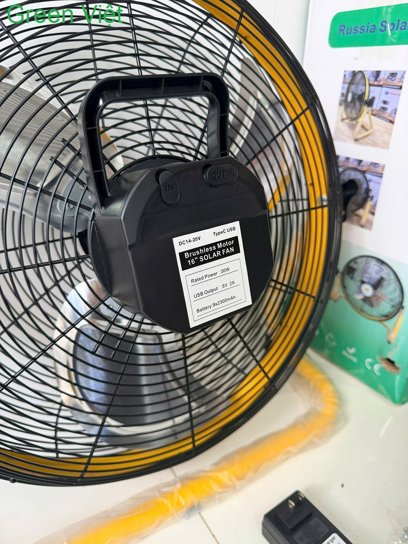 Quạt năng lượng mặt trời 14 inch Dự Phòng Và Du Lịch, Đi Chơi
