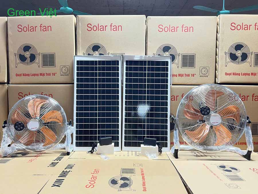 Quạt năng lượng mặt trời 14 và 16 inch Dự Phòng Và Du Lịch, Đi Chơi