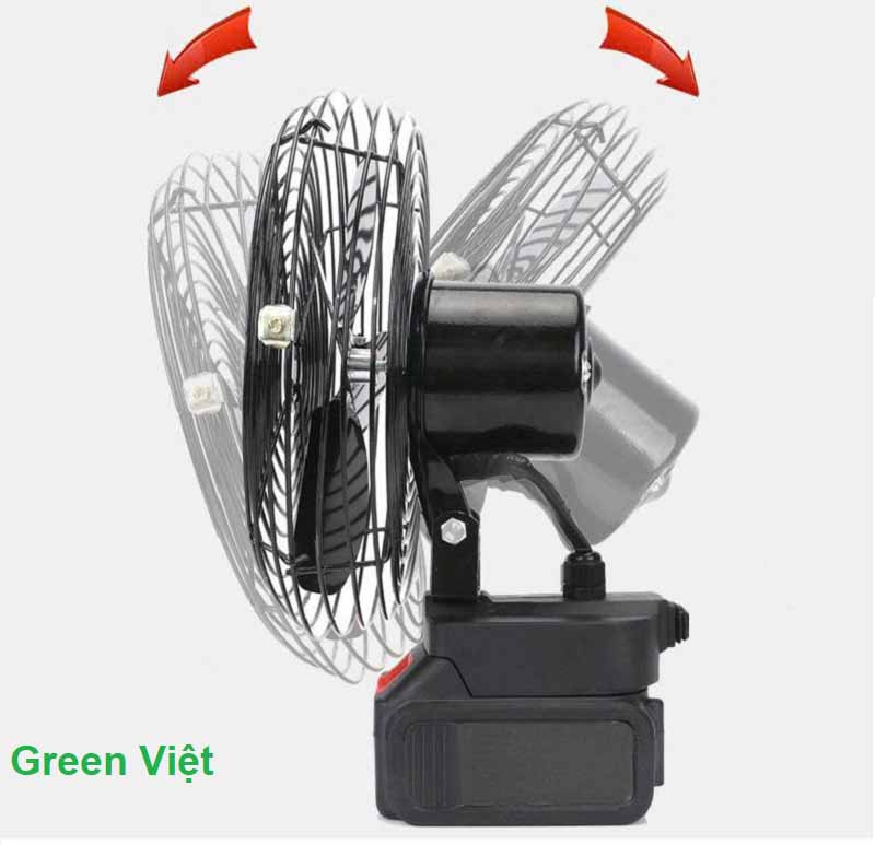 Quạt Tích Điện Dùng Pin Rời 10 Cell 48V Có Xoay Hàng Tốt