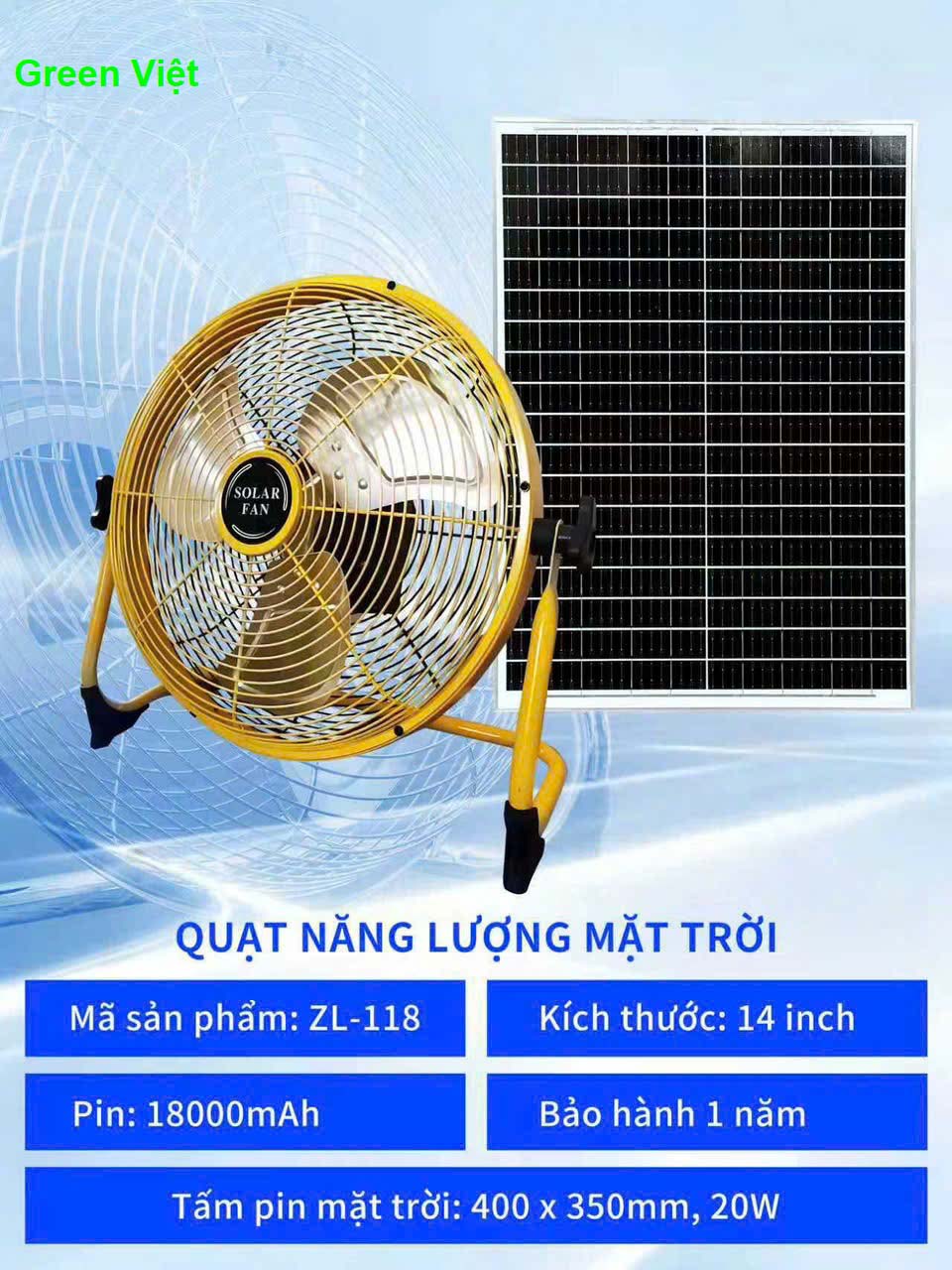 Quạt tích điện năng lượng mặt trời QNLV026 tốt