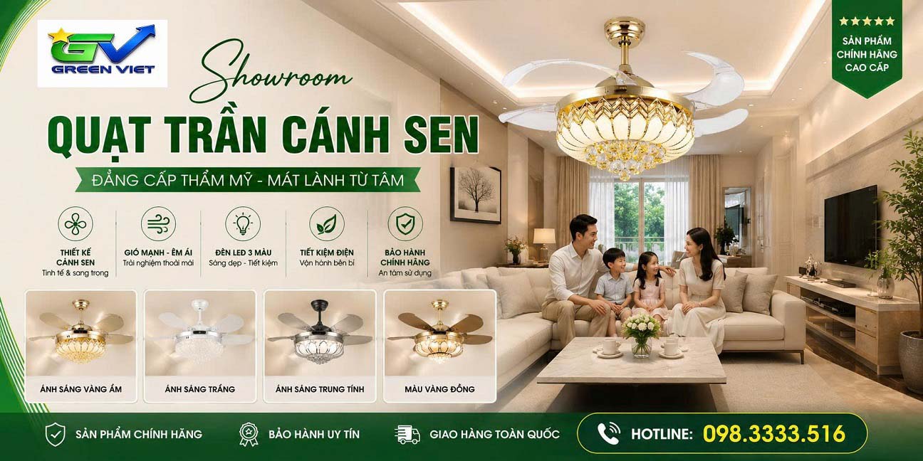 Quạt Trần Đèn Cánh Sen
