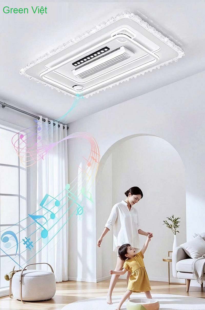 Quạt trần đèn không cánh QTDOP12 kết nối loa bluetooth