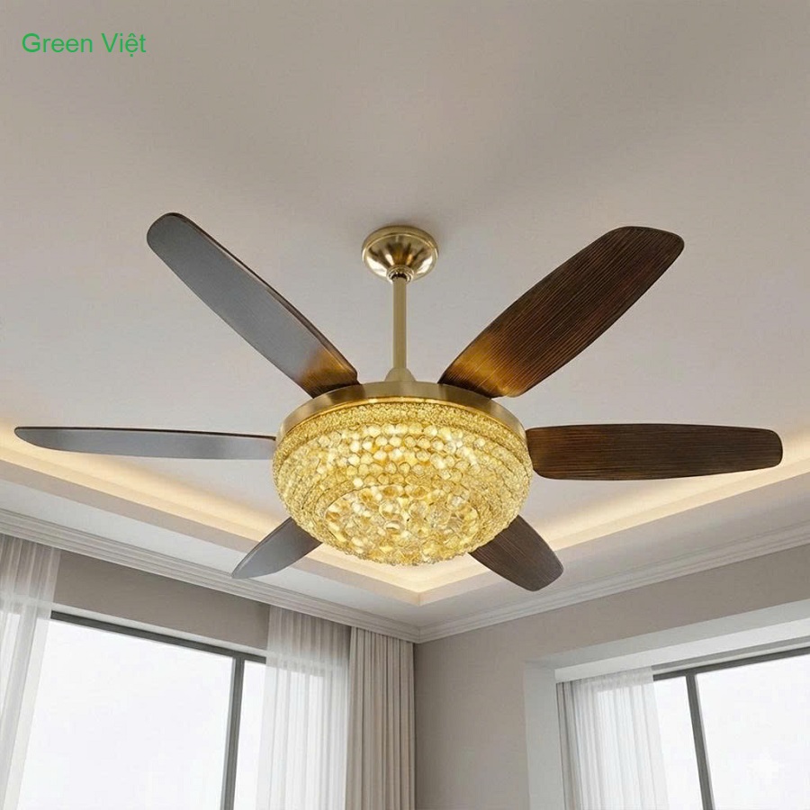 Quạt trần đèn led trang trí QTDP28 Nội Thất