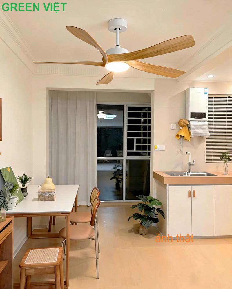 Quạt trần đèn trang trí cao cấp HTQ.28 mẫu mới Loại xịn Phòng khách