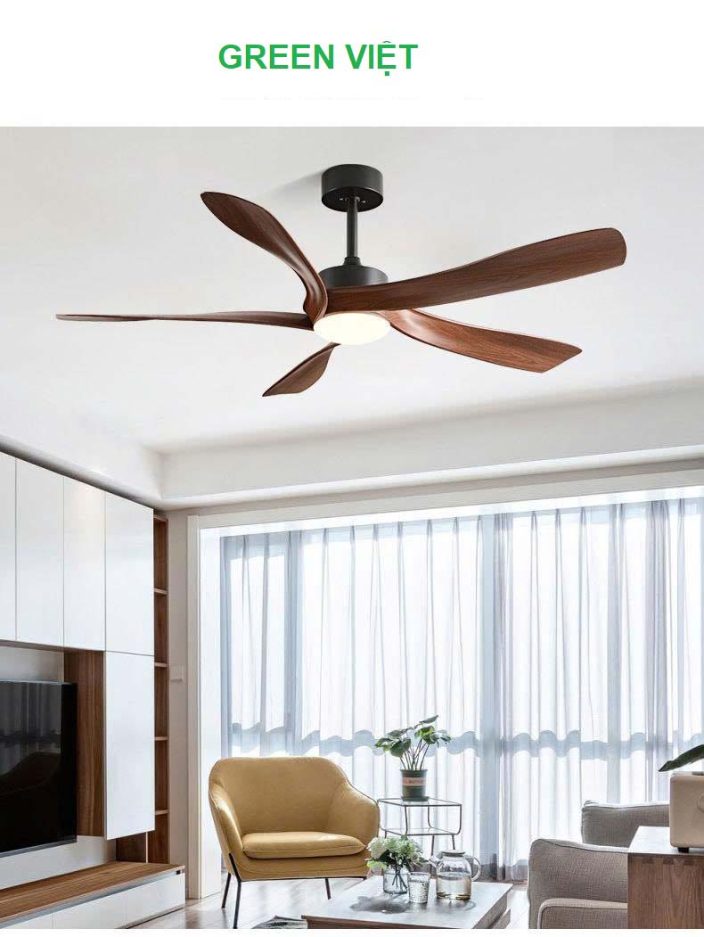 Quạt trần đèn trang trí cao cấp HTQ.28 mẫu mới Loại xịn Phòng khách