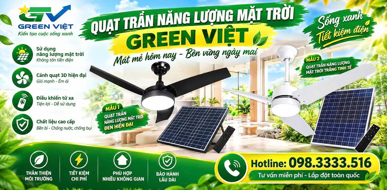 Quạt Trần Năng Lượng Mặt Trời 