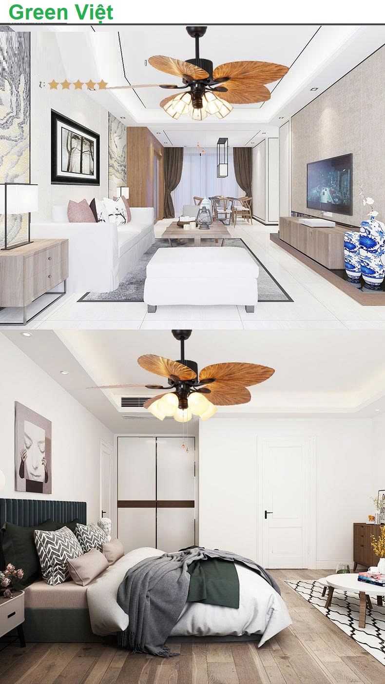 Quạt Trần Trang Trí Nhà Vườn Tân Cổ Điển  QTT85
