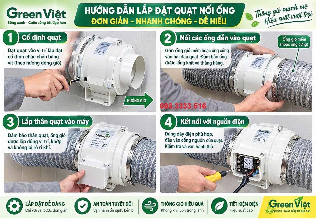 Quạt hút mùi nối ống HF bếp, nhà hàng, quán ăn, căn hộ