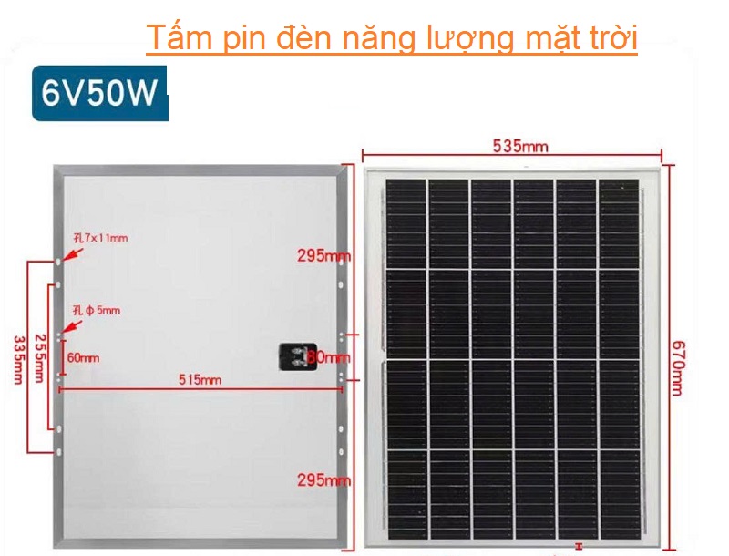 Tấm Pin Đèn Năng Lượng Mặt Trời 100W