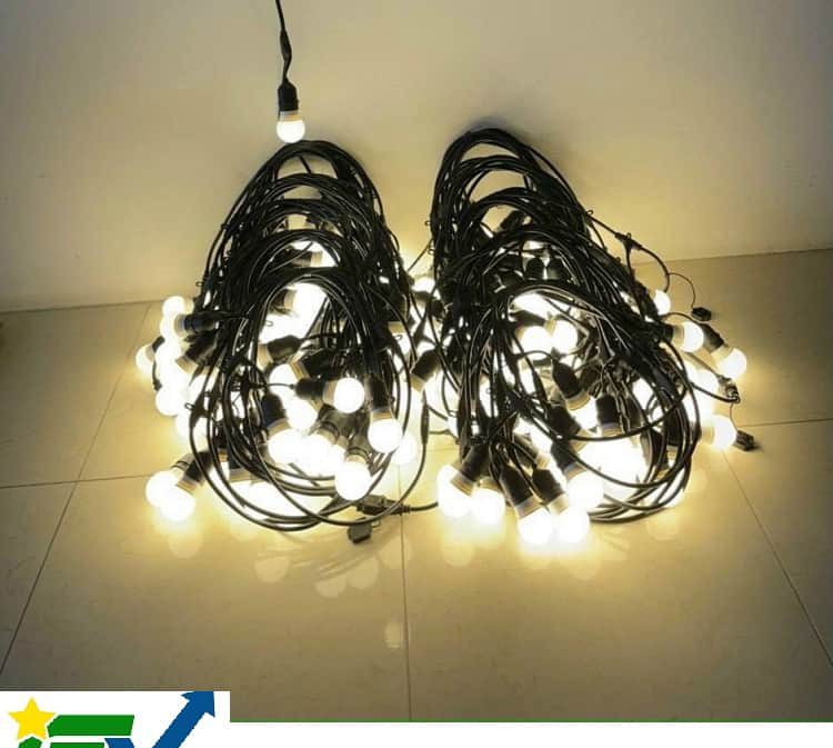 Dây led quả nhót 10m 20 bóng QN02 trang trí quán cà phê, quán trà chanh và nhà hàng