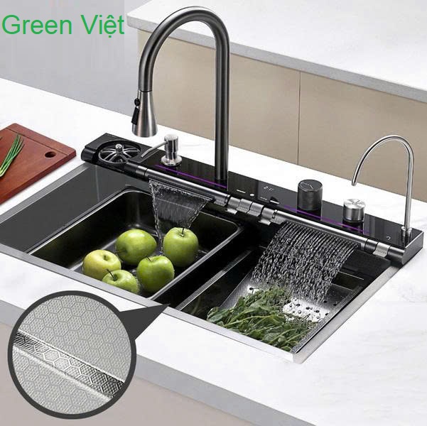 Bộ chậu rửa bát đa năng cao cấp inox 304 CR304 nhập khẩu thác nước